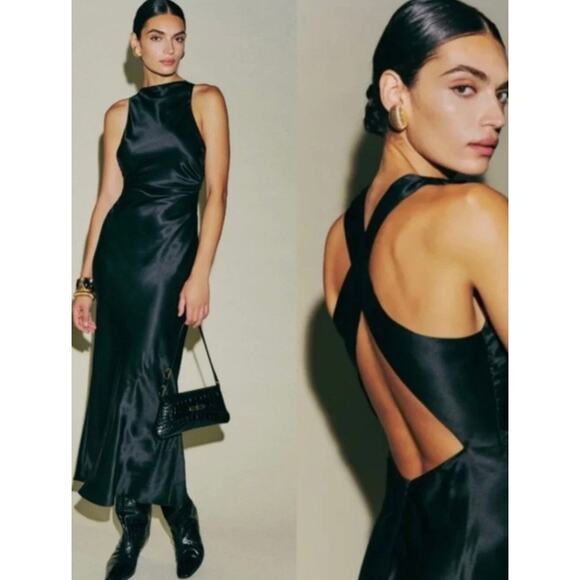 Reformation Dresses & Skirts - New Reformation Casette 100% Silk Dress Black Size 8 formal evening gown women